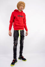 Definition Distress Hoodie - Red