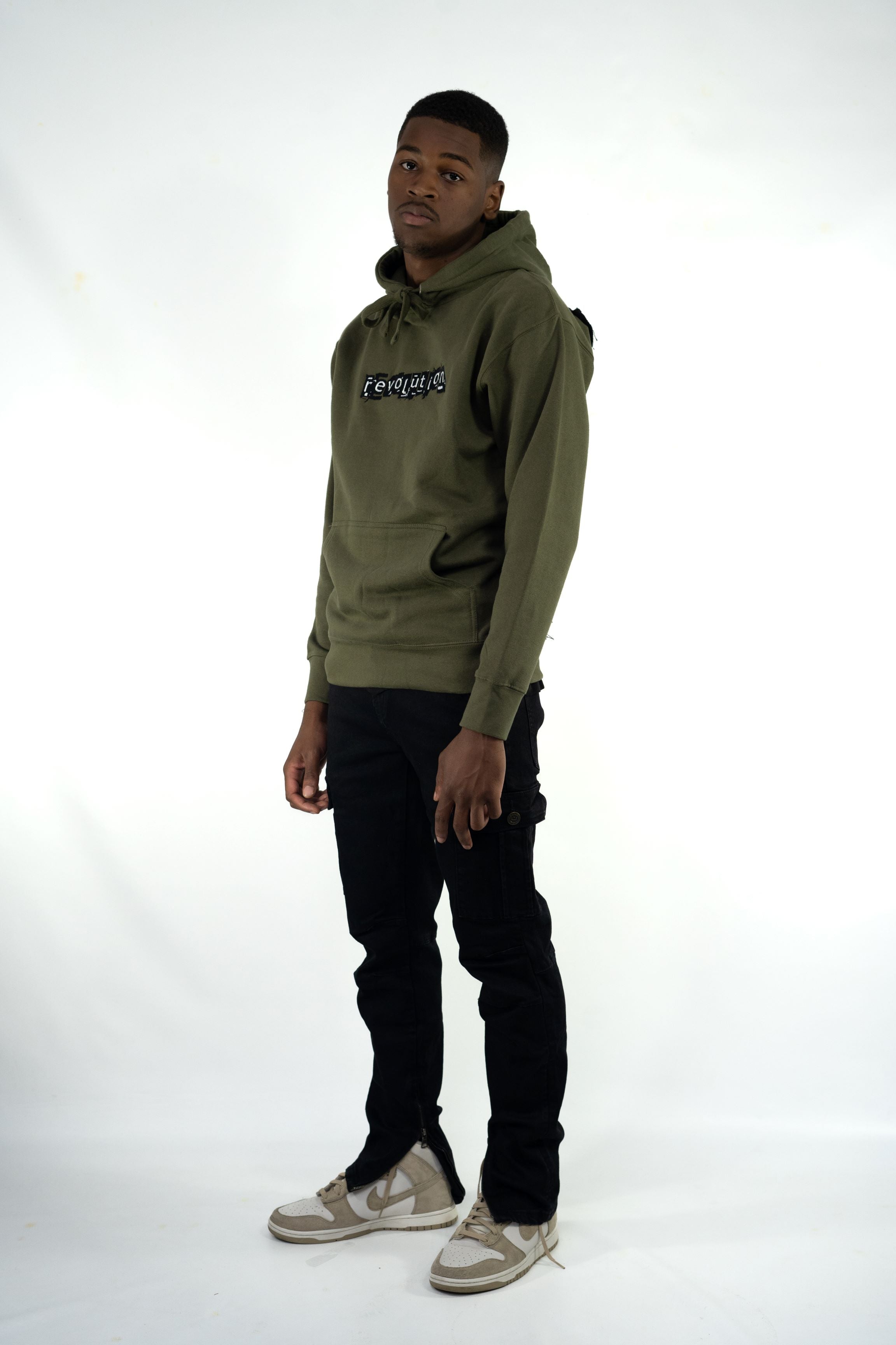 Definition Distress Hoodie - Army Green