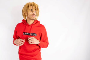 Definition Distress Hoodie - Red