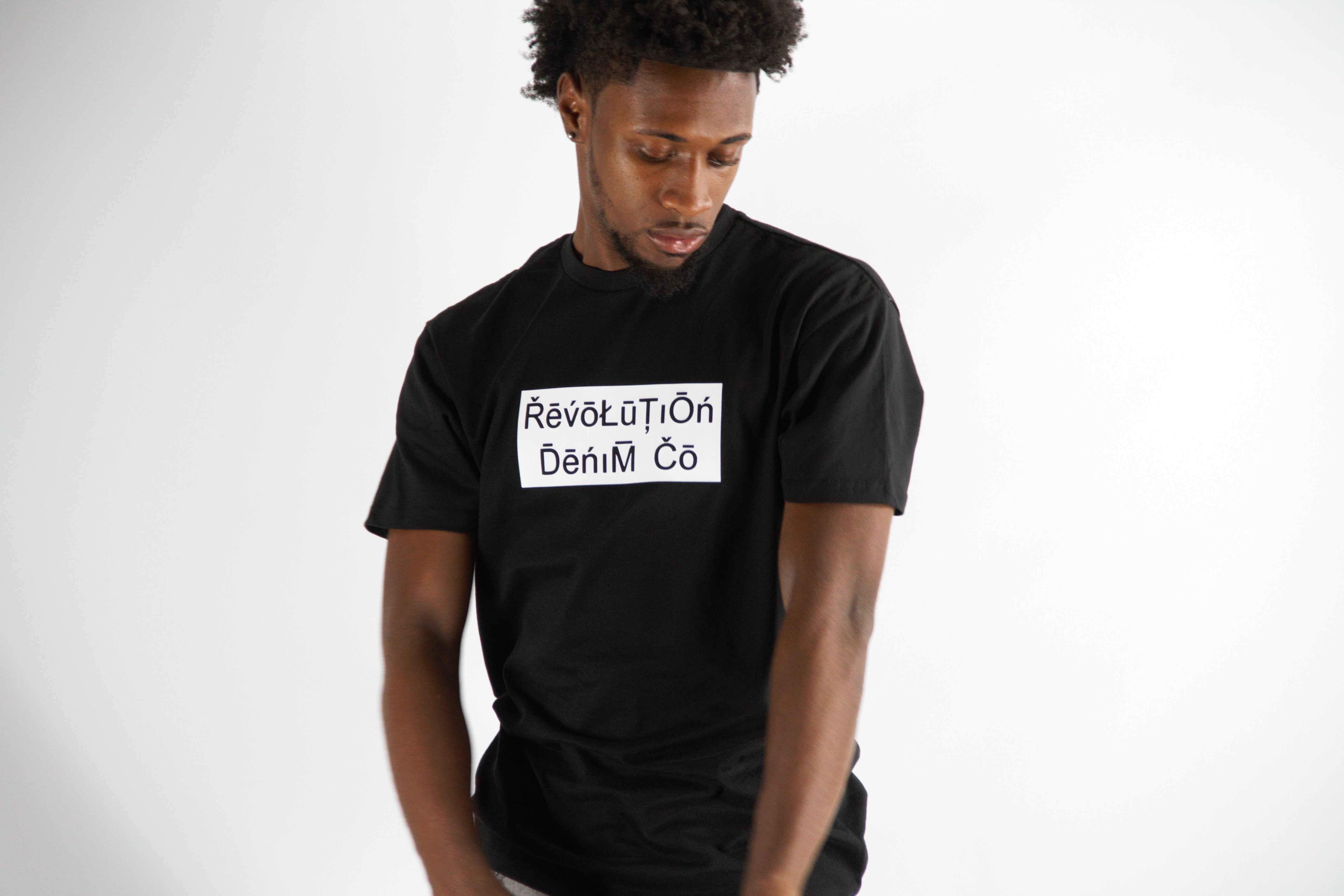 Revolution Denim Co Rubber Logo - Black/White